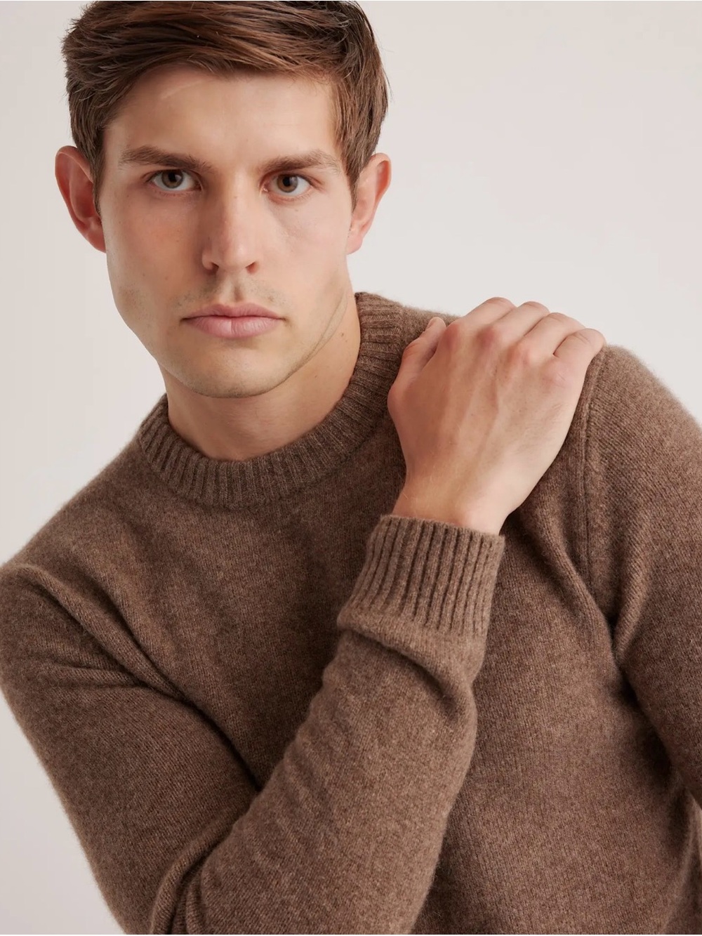 Quince/ 100% Yak Wool Crewneck Sweater/ Men / Brown/ Large